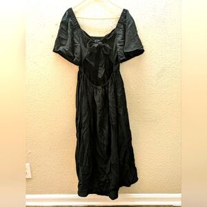 Black Midi Tie Back Dress